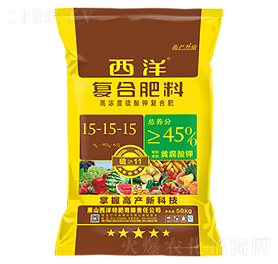 高濃度硫酸鉀復(fù)合肥15-15-15-西洋肥業(yè)