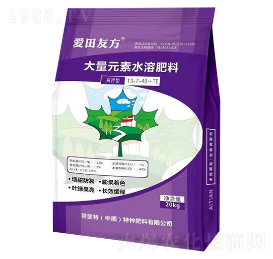 大量元素水溶肥13-7-40+TE-愛(ài)田友方-芭斐特