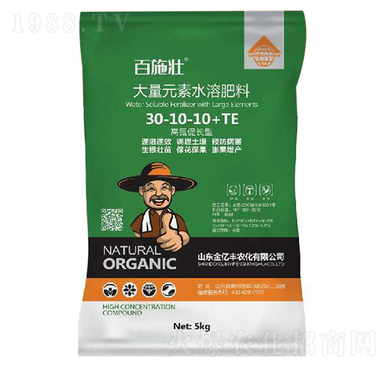高氮促長型大量元素水溶肥料30-10-10+TE-百施壯-金億豐