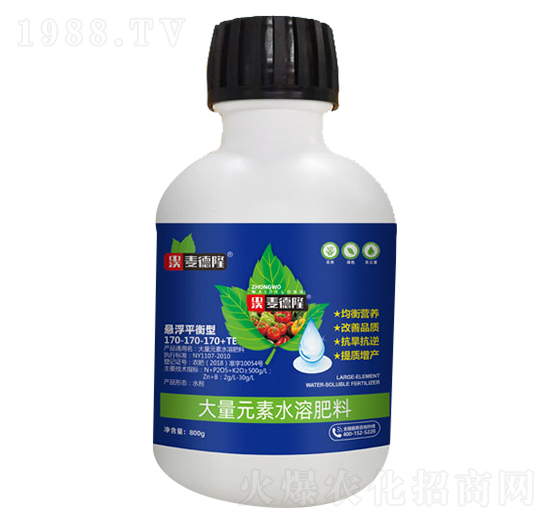 懸浮平衡型大量元素水溶肥料170-170-17O+TE-麥德隆