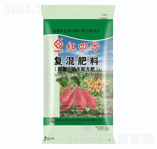 薯類、花生專用復混肥料8-7-10-紅四方