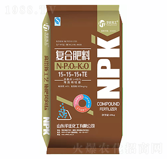 海藻硝硫基復合肥料15-15-15+TE-華廷化工