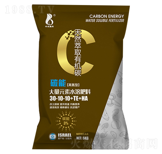 碳能高氮型大量元素水溶肥料30-10-10+TE+HA-中農(nóng)奧邦