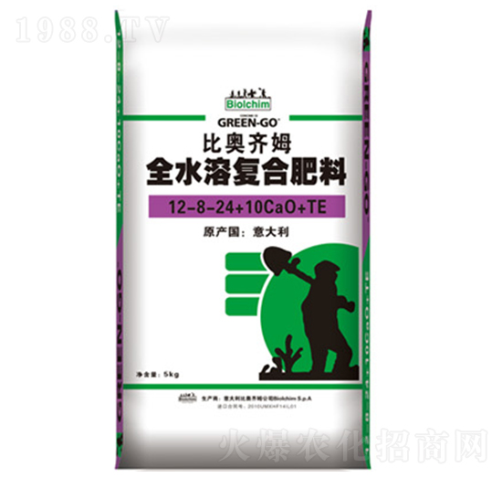 大量元素水溶肥12-8-24+10CaO+TE-比奧齊姆-眾德肥料