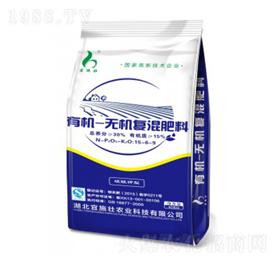 硫酸鉀型有機(jī)無機(jī)復(fù)混肥料15-6-9-宜施壯