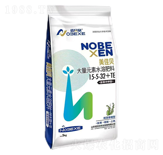 膨果中鉀型大量元素水溶肥料15-5-32+TE-美佳貝-中農