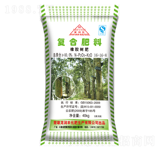 橡膠樹專用復合肥料16-16-8-龍潤豐