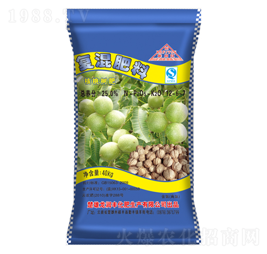 核桃樹(shù)專(zhuān)用復(fù)混肥料12-6-7-龍潤(rùn)豐