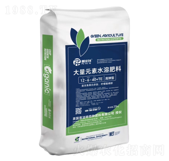 高鉀型大量元素水溶肥料12-6-40+TE-普法特