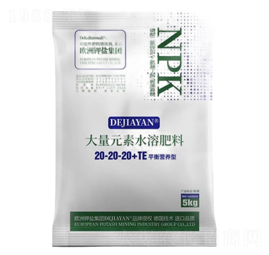 平衡營養(yǎng)型大量元素水溶肥料20-20-20+TE-德鉀鹽國際