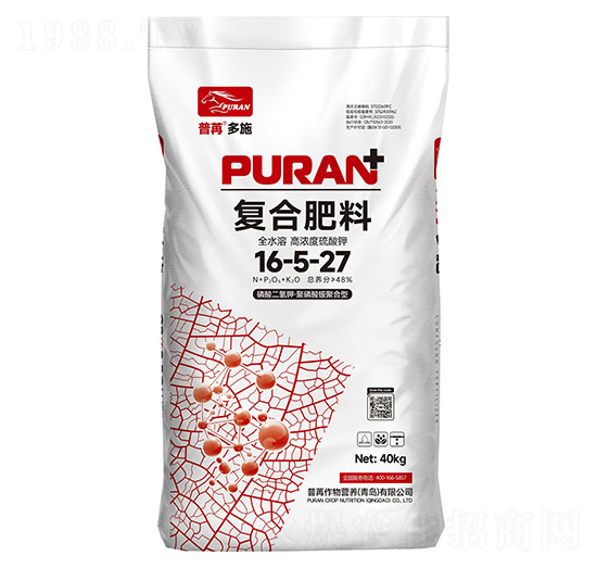 磷酸二氫鉀·聚磷酸銨聚合型復(fù)合肥料16-5-27-普苒多施