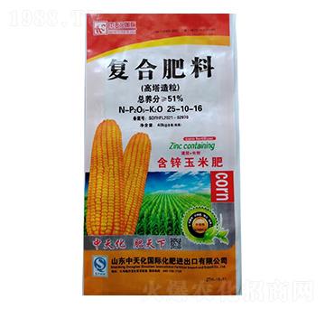 含鋅玉米專用高塔造粒復合肥料25-10-16-中農(nóng)農(nóng)資